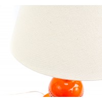 Lampa ceramiczna w pomaranczym kolorze. Francja. Lata 60. Sygn.